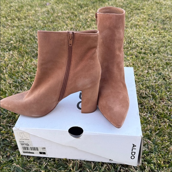 Aldo Women's Brown Suede Heeled Boots - Picture 3 of 4